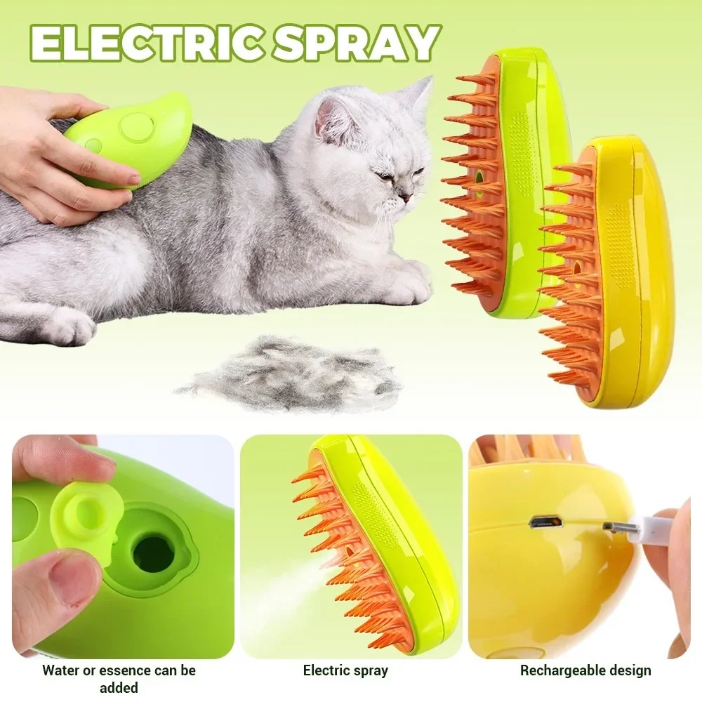 Cat Steam Brush Electric Spray - Pet Supplies Grooming Hours recension och pris