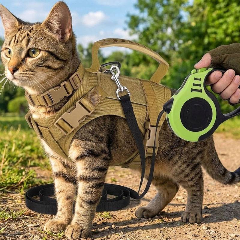 Breathable Tactical Pet Harnes - Retractable Dog Leash recension och pris