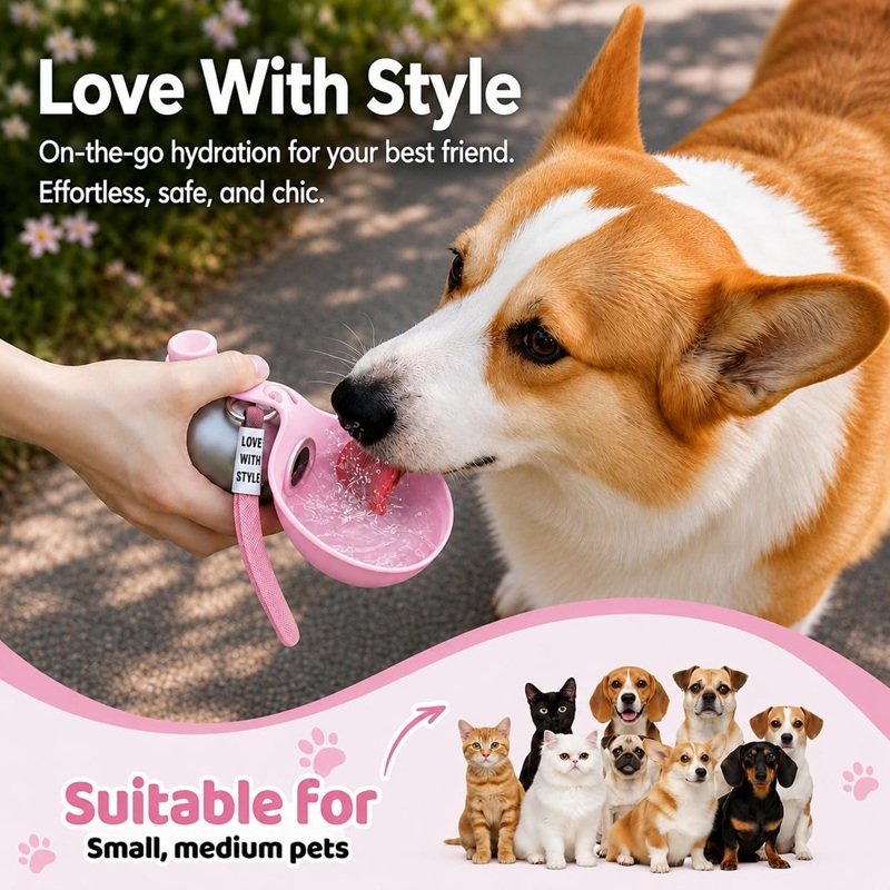 Dog Water Bottle Stainless Ste - Pet Supplies Co recension och pris