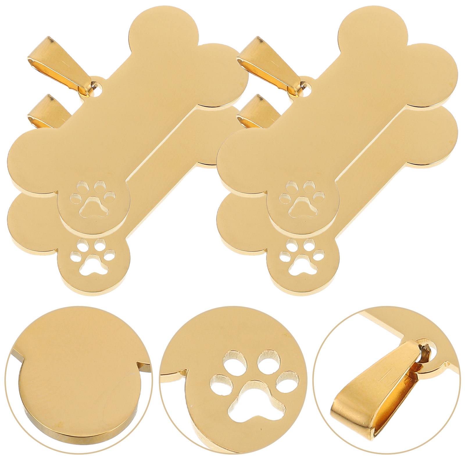 4Pcs Blank Dog Tags Stainless  - Pet Supplies Online recension och pris